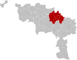 Location of the arrondissement in Hainaut