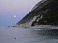 La chiesetta di Portonovo (Ancona) alla luce della luna.