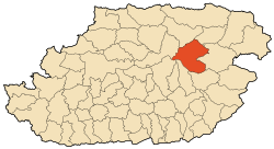 Location of Azazga within Tizi Ouzou Province