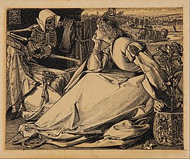 Jusqu'à sa mort (vers 1862), dessin, Adélaïde, musée national d'Australie-Méridionale.