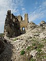 Ruins of the castle's keep, as seen from the eastern side (April 2014)