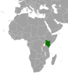 Location map for Kenya and Rwanda.