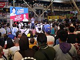 Panfilo Lacson and Tito Sotto at a town hall meeting in Pasig