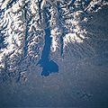 Imagem de satélite do Lago a Alpes de Garda