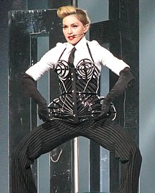 Madonna performing on stage