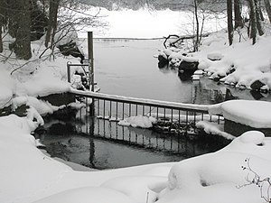 inloppet från Tyresö-Flaten med galler och pegel.