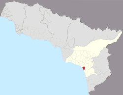 Location of Ochamchire within Abkhazia