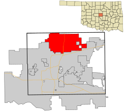 Location in Oklahoma County and the state of Oklahoma.