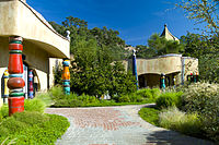 Entrén till vingårdsbyggnaden Quixote Winery, Napa Valley