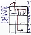 Schematic of an active solar heating system