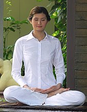 Thai woman meditating