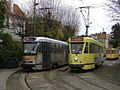 2008 : sortie avec une PCC 7000 organisée par le Musée du Tram. La PCC 7000 dispose encore du film 92 barré Schaerbeek, datant de 1995-1997.