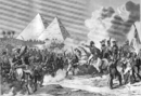 הקרב של נפוליאון למרגלות הפירמידות. תחריט מהמאה ה-18.