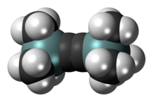 Ball-and-stick model of the bis(trimethylsilyl)acetylene molecule