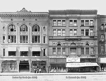 Boston Dry Goods and Harris Newmark buildings, 1899