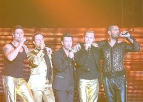 Boyzone during a performance in June 2009