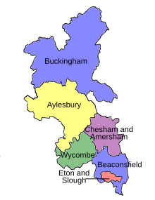 Map of parliamentary constituencies in Buckinghamshire 1974–1983