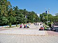 Le parc à côté de l'hôtel Sandanski