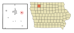 Location of Dickens, Iowa