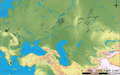 Dispersion of double-horse burials ca. 2000-1400/1300 BCE.[15] Horses were domesticated on the Pontic-Caspian steppe.[16]