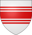 Argent, a fess doubly cottised gules