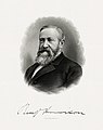 Image 13 Benjamin Harrison Engraving: Bureau of Engraving and Printing; restoration: Andrew Shiva Benjamin Harrison (1833–1901) was a politician and lawyer who served as the 23rd President of the United States from 1889 to 1893. Before ascending to the presidency, Harrison established himself as a prominent local attorney, church leader, and politician in Indianapolis, Indiana, and as a Union Army soldier in the American Civil War. After a term in the U.S. Senate (1881–1887), the Republican Harrison was elected to the presidency in 1888. Hallmarks of his administration included unprecedented economic legislation, including the McKinley Tariff and Sherman Antitrust Act, as well as modernizing the U.S. Navy and admitting six new western states to the Union. More selected pictures