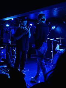 Markwick (left) and Somerville (right) performing at King Tut's Wah Wah Hut, Glasgow, February 2020