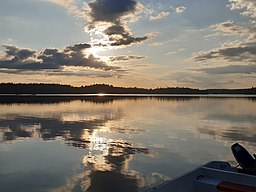 Immeln juli 2019 sedd från Mjönäs båtbrygga