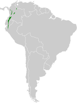 Distribución geográfica de la tangara coronidorada.