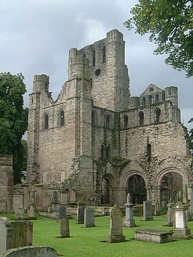 Kelso Abbey, Scotland, was founded by French monks and maintains French characteristics.