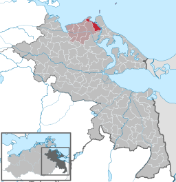 Läget för kommunen Kröslin i Landkreis Vorpommern-Greifswald