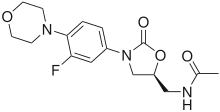 Skeletal formula of linezolid