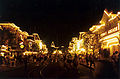 Main Street, U.S.A. Disneyland 1996 at night