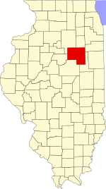 Livingston County's location in Illinois