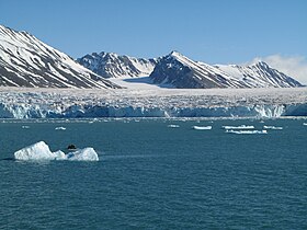 Vue du front glaciaire.