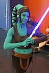 Cosplay d’Aayla Secura.