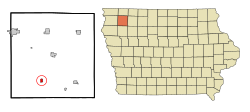 Location of Paullina, Iowa