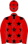 Red, black stars on body and cap