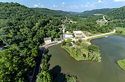 Pickwick, with the 1850s Pickwick Mill and millpond