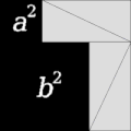 A second animated proof of the Pythagorean theorem.