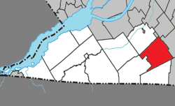 Location within Le Haut-Saint-Laurent RCM