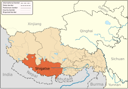 Prefettura di Shigatse – Mappa