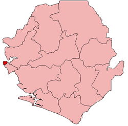 Location of Western Area Urban District in Sierra Leone