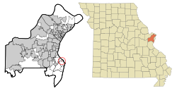 Location of Bella Villa, Missouri