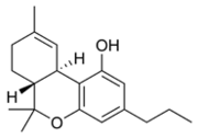 Struttura chimica della tetraidrocannabivarina