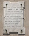 Targa commemorativa del conte Francesco Laderchi