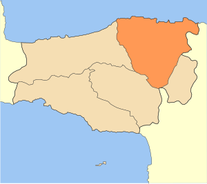 Localização do município de Milopótamos na unidade regional de Retimno