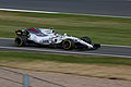 Lance Stroll driving the Williams FW40 at the 2017 British Grand Prix.