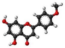 Ball-and-stick model of acacetin{{{画像alt1}}}