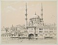 1830s illustration of the Tophane Barracks built by Mahmud II (with the Nusretiye Mosque behind)